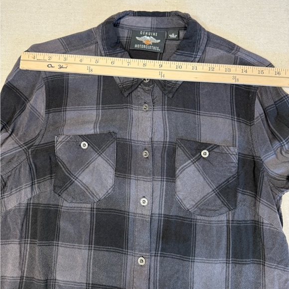Harley-Davidson Black Plaid Button-Up Shirt - Size Medium - Picture 7 of 15